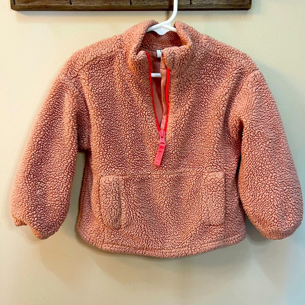 Baby Gap pink Sherpa half zip pullover